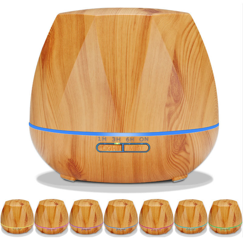 Cross-border large-capacity 550ML wood grain aromatherapy humidifier diamond wood grain aromatherapy essential oil diffuser gift customization