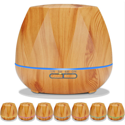 Cross-border large-capacity 550ML wood grain aromatherapy humidifier diamond wood grain aromatherapy essential oil diffuser gift customization