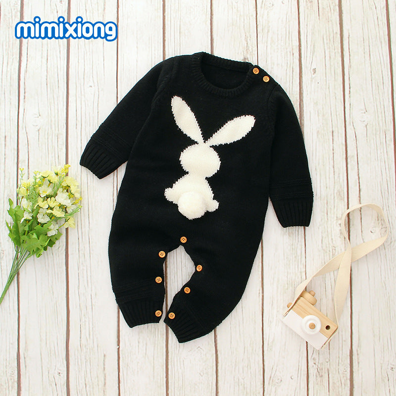 Ins hot selling knitted rabbit jumpsuit for boys and girls