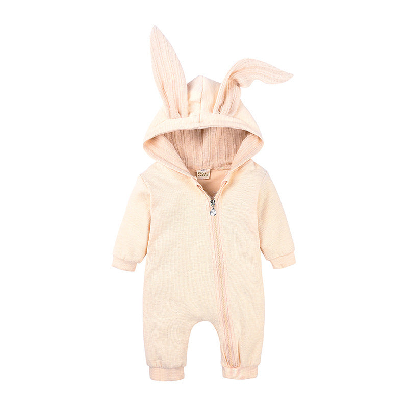 ins hot style autumn and winter baby children's clothing jumpsuit for boys and girls, infants, baby rabbit ears, long sleeve romper, climbing clothes