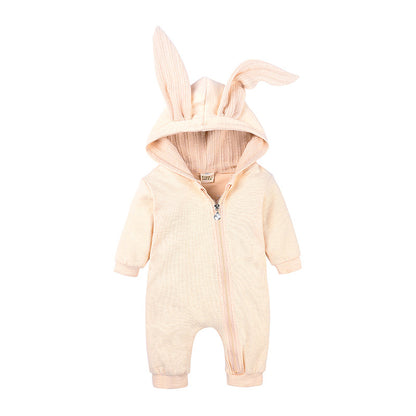 ins hot style autumn and winter baby children's clothing jumpsuit for boys and girls, infants, baby rabbit ears, long sleeve romper, climbing clothes