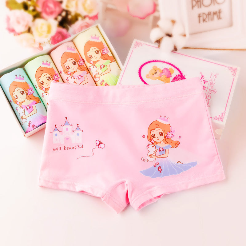 Children's underwear boxer small and medium-sized children's girls shorts cartoon girls baby cotton underwear autumn manufacturers wholesale