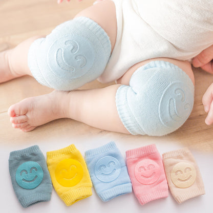 2023 Summer Terry Baby Socks Elbow Pads Toddler Climbing Knee Pads Baby Kids Knee Pads Smiley Face Knee Pads