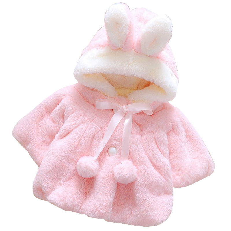 Winter children's dress cape cape girl baby cape coat girl princess two-color faux fur shawl