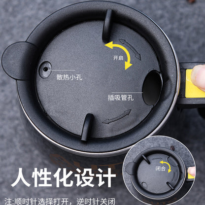 Lazy automatic mixing cup stainless steel electric magnetic rotating coffee cup mug magnetized cup gift cup customization