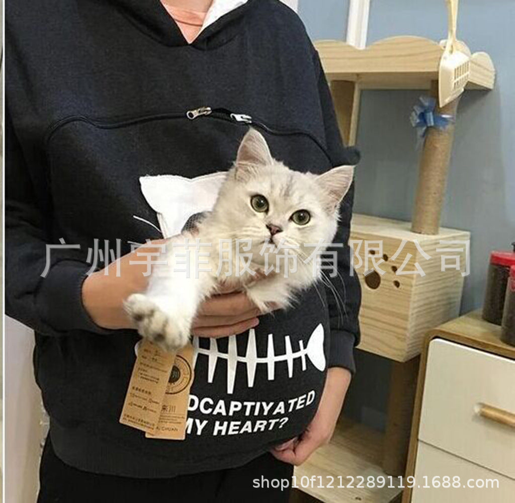 Amazon 2019 hot style ladies cat print sweater cat litter top