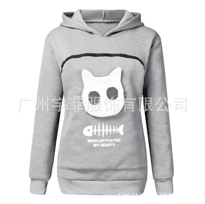 Amazon 2019 hot style ladies cat print sweater cat litter top