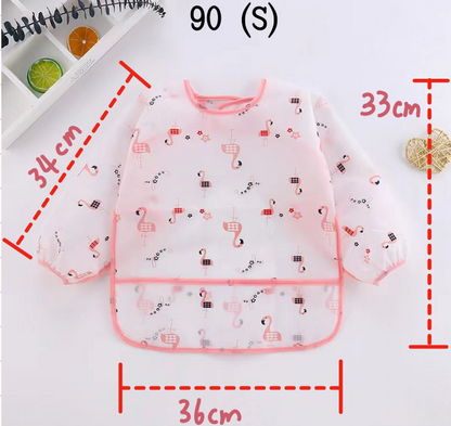 Baby smock, children's waterproof eating clothes, baby cartoon reverse dressing, INS style upside down, washable bib for boys and girls