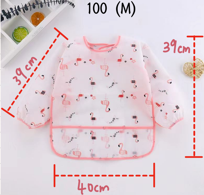 Baby smock, children's waterproof eating clothes, baby cartoon reverse dressing, INS style upside down, washable bib for boys and girls