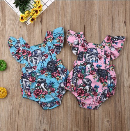 baby floral jumpsuit crawling clothes