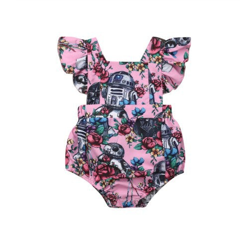 baby floral jumpsuit crawling clothes