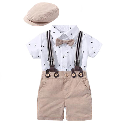 Cross-border summer new baby boy gentleman dress printed romper baby triangle romper one piece on behalf of