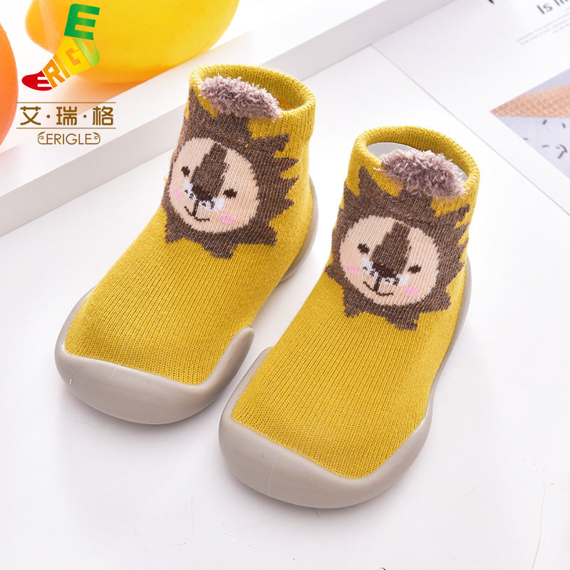 New men's and women's children's fall/winter animal non-slip anti-collision toe toe toddler shoes cute baby socks shoes soft soled socks shoes