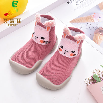 New men's and women's children's fall/winter animal non-slip anti-collision toe toe toddler shoes cute baby socks shoes soft soled socks shoes