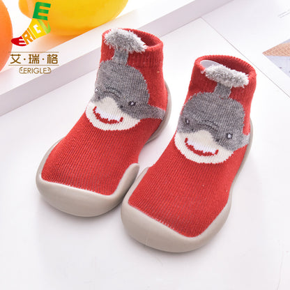 New men's and women's children's fall/winter animal non-slip anti-collision toe toe toddler shoes cute baby socks shoes soft soled socks shoes