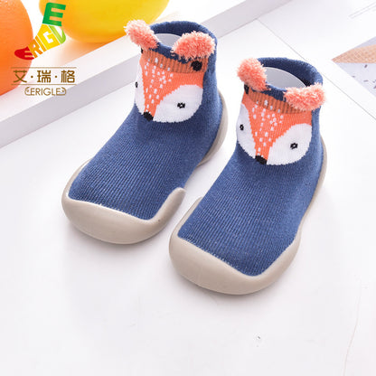 New men's and women's children's fall/winter animal non-slip anti-collision toe toe toddler shoes cute baby socks shoes soft soled socks shoes