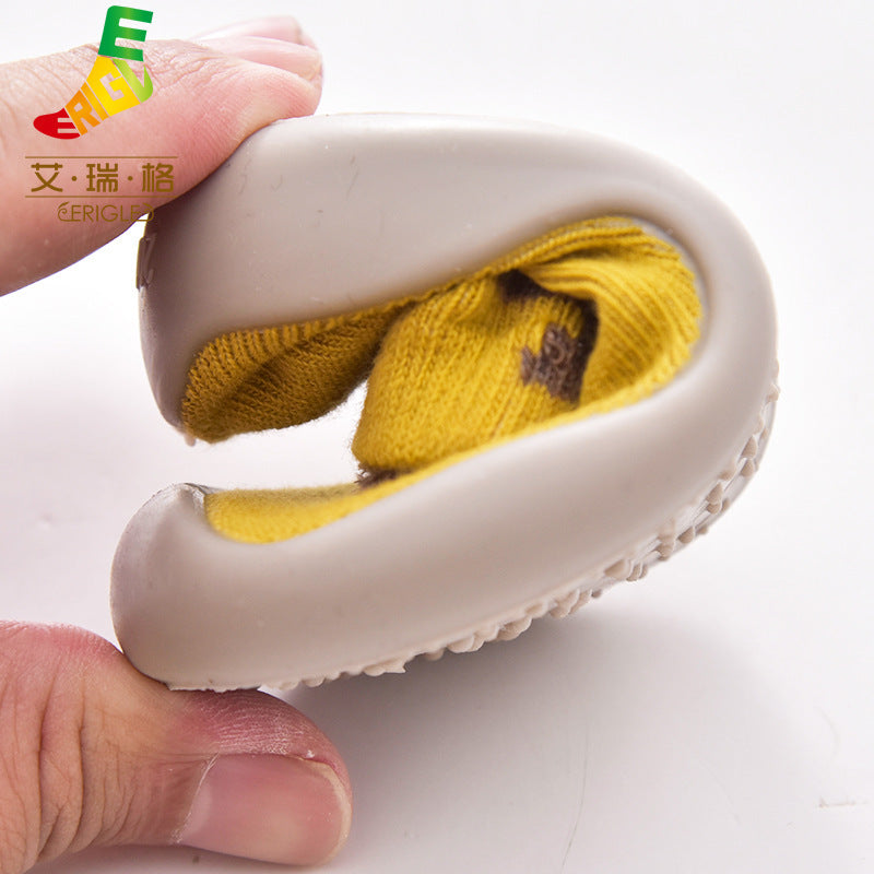 New men's and women's children's fall/winter animal non-slip anti-collision toe toe toddler shoes cute baby socks shoes soft soled socks shoes