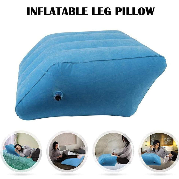 Spot inflatable flocked leg pillow portable inflatable leg pillow flocked PVC inflatable triangle leg cushion lazy leg pillow