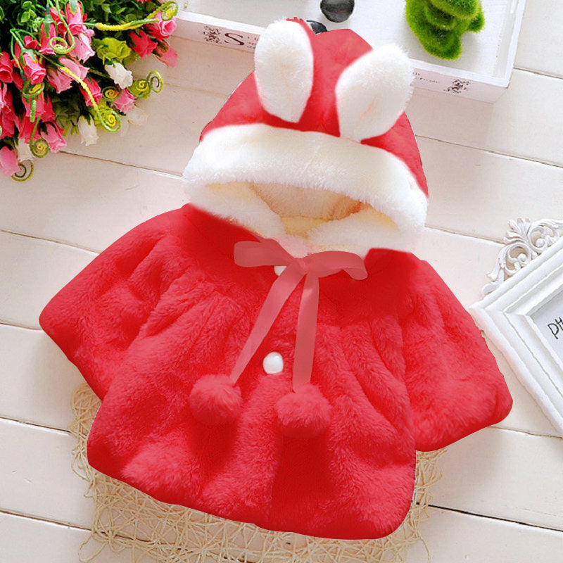 Winter children's dress cape cape girl baby cape coat girl princess two-color faux fur shawl