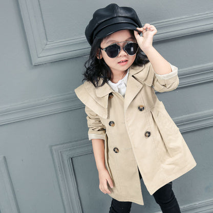 Cross-border children's clothing coat one generation spring and autumn new style cotton girl windbreaker Korean baby coat wholesale