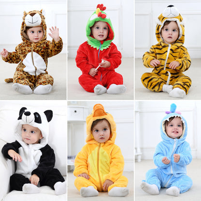 Cross-border baby clothes jumpsuit 2019 spring and autumn models flannel climbing suit new Harleys clothing ins newborn clothing