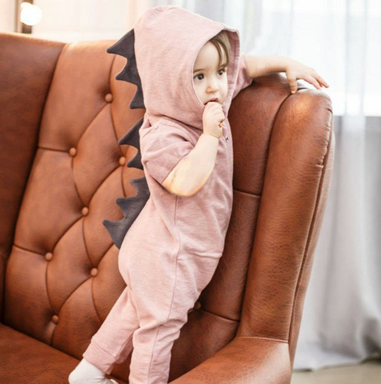 AliExpress eBay cross-border supply 2018 summer baby short-sleeved dinosaur dorsal fin jumpsuit 6 colors 4 yards