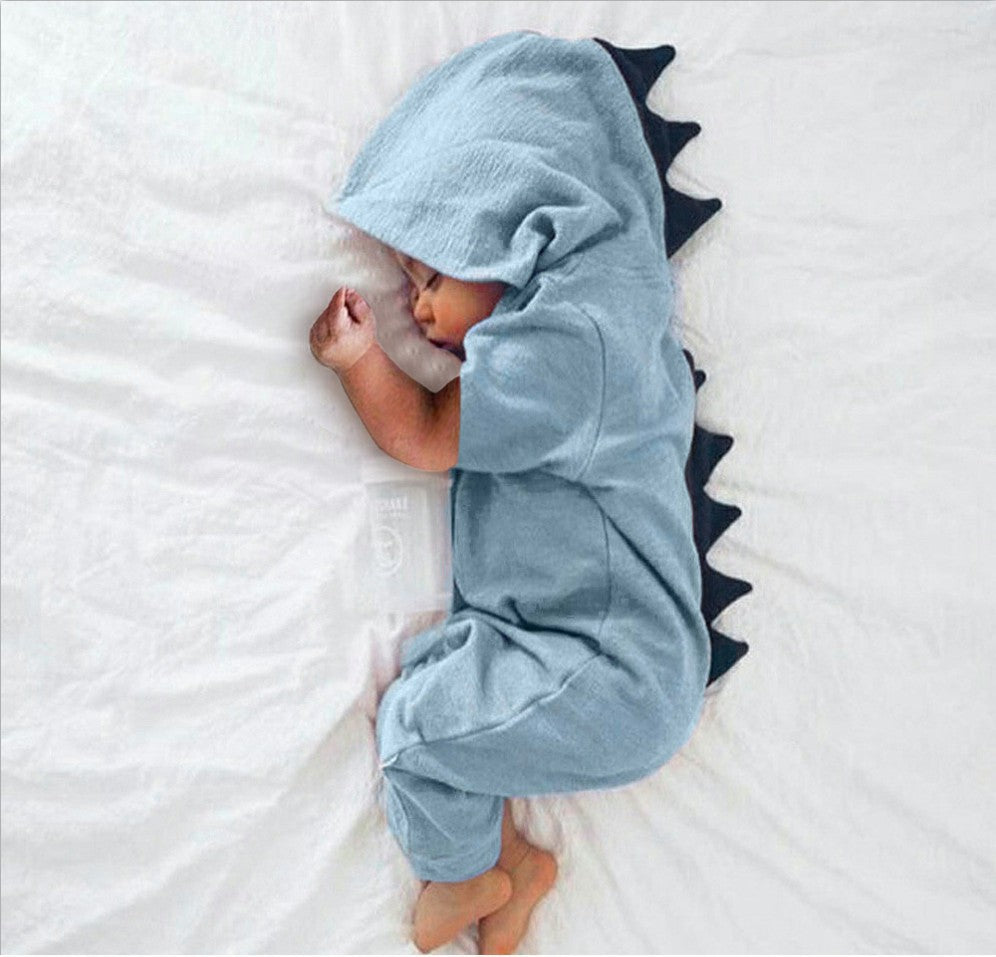 AliExpress eBay cross-border supply 2018 summer baby short-sleeved dinosaur dorsal fin jumpsuit 6 colors 4 yards