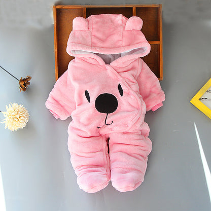 2018 new baby cotton coat romper cartoon climbing clothes baby jumpsuit autumn and winter baby thickened out clothes