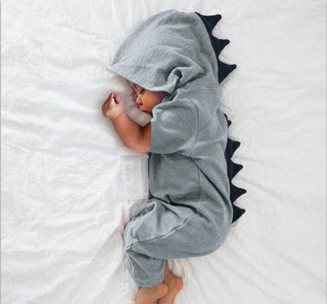 AliExpress eBay cross-border supply 2018 summer baby short-sleeved dinosaur dorsal fin jumpsuit 6 colors 4 yards