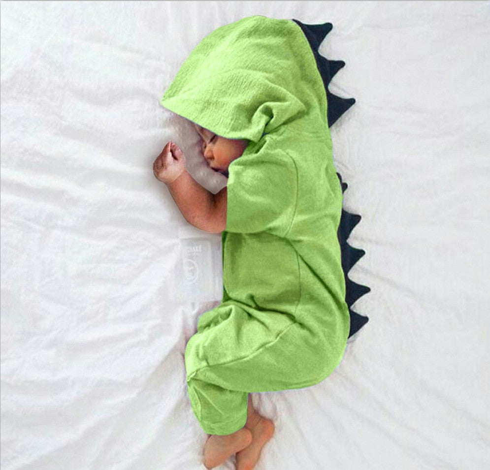 AliExpress eBay cross-border supply 2018 summer baby short-sleeved dinosaur dorsal fin jumpsuit 6 colors 4 yards