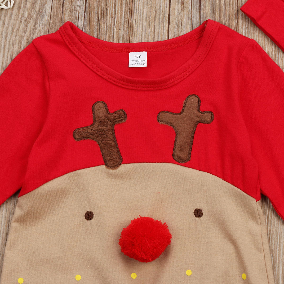 ins explosion new baby deer shape long-sleeved hooded romper autumn long-sleeved Christmas baby romper