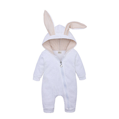 ins hot style autumn and winter baby children's clothing jumpsuit for boys and girls, infants, baby rabbit ears, long sleeve romper, climbing clothes