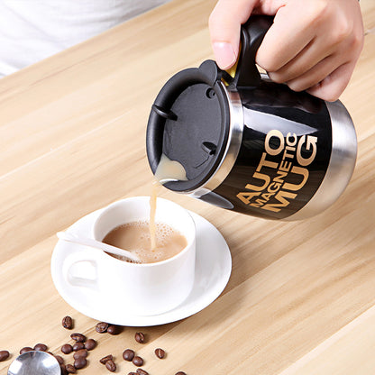 Lazy automatic mixing cup stainless steel electric magnetic rotating coffee cup mug magnetized cup gift cup customization