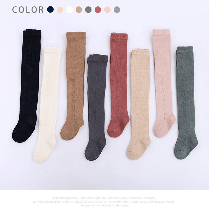 22 spring and autumn Spanish style thin hollow mesh infant leggings wheat ear transfer pantyhose