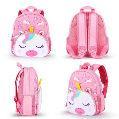 New Student Animal Cartoon School Bag Children's Diving Material Kindergarten Backpack Dinosaur Unicorn School Bag Wholesale