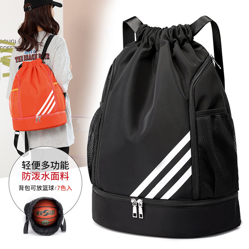 Oxford cloth drawstring bag drawstring pocket backpack large capacity sports football bag basketball bag outdoor sports mountaineering bag