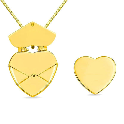 Amazon's new 18k gold heart-shaped openable necklace European and American personalized simple clavicle chain commemorative pendant necklace