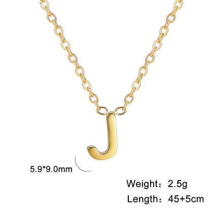 Hot selling 26 letters welded gold 18k real gold electroplated non-fading jewelry 304 material stainless steel necklace