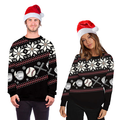 Amazon Hot Sale New Autumn Clothes Christmas Casual Men's and Women's Same Long Sleeve Sweater Round Neck Pullover Top Foreign Trade