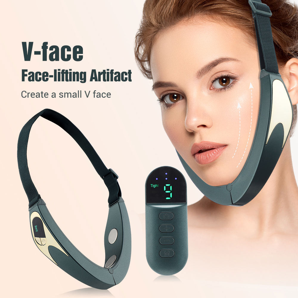 Cross-border hot compress wireless remote control face slimming, skin rejuvenation, smart face slimming artifact EMS micro-current V-face slimming instrument