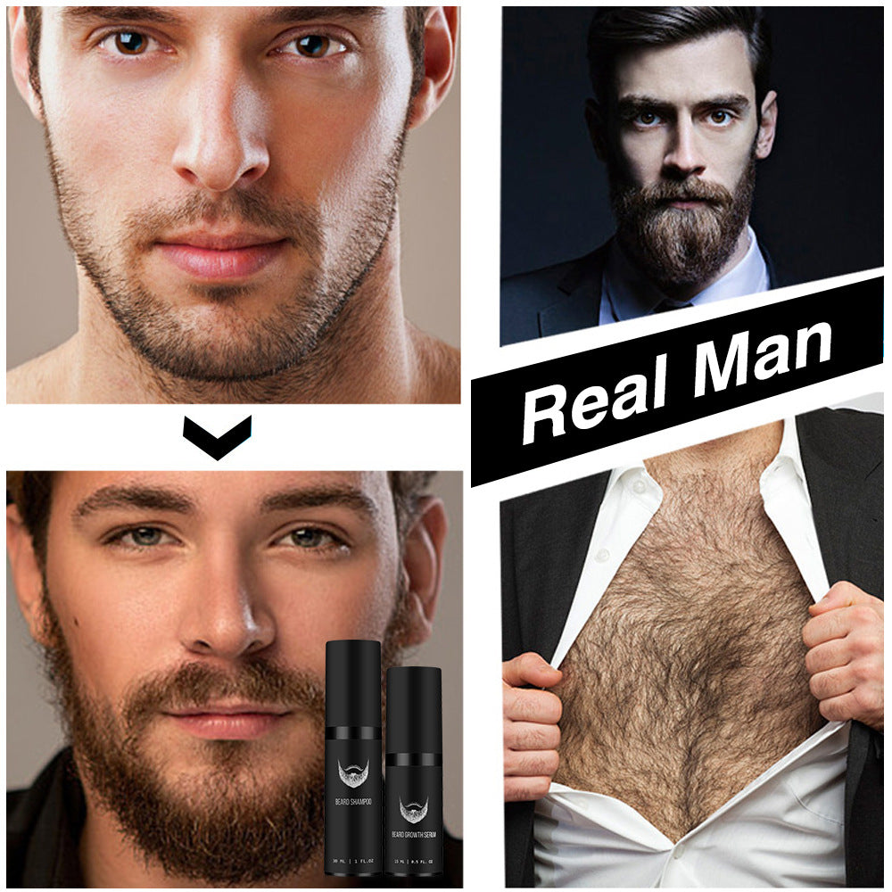 Cross-border facial care beard growth serum nourishing kit hair shaving microneedle beard growth kit beard comb