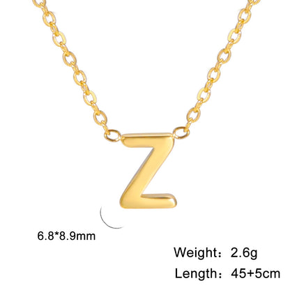 Hot selling 26 letters welded gold 18k real gold electroplated non-fading jewelry 304 material stainless steel necklace