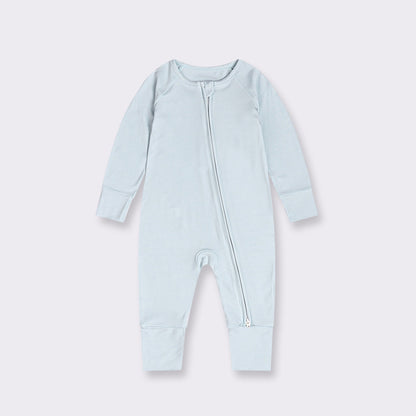 Foreign trade children's clothing bamboo fiber baby jumpsuit spring and summer baby zipper pajamas newborn clothes baby clothes