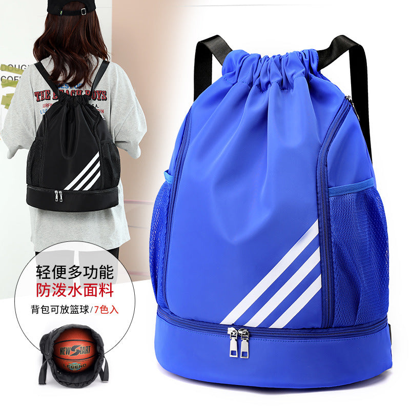 Oxford cloth drawstring bag drawstring pocket backpack large capacity sports football bag basketball bag outdoor sports mountaineering bag