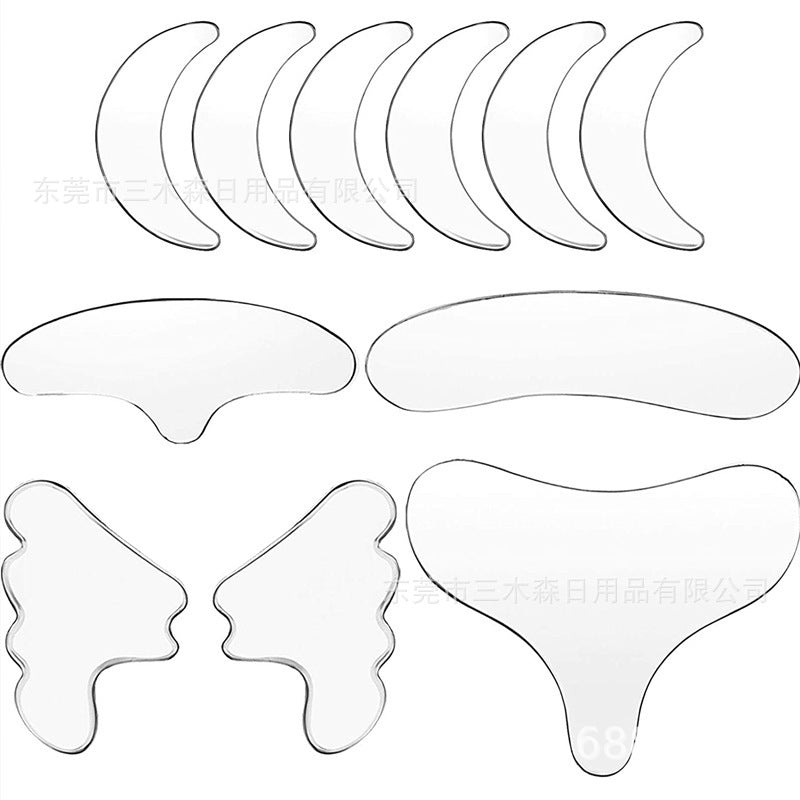 Spot cross-border silicone anti-wrinkle stickers face 16-piece set forehead stickers eye stickers neck stickers 11-piece set T-shaped chest stickers