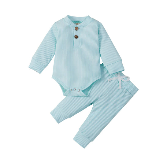 TX children's clothing spring and autumn male and female baby infant cotton long-sleeved jumpsuit trousers home base comfort suit