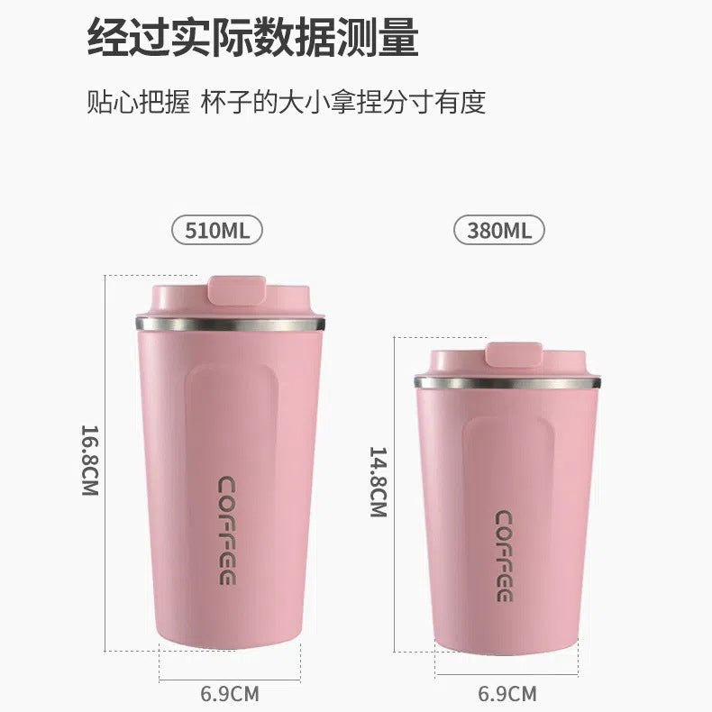 Simple style pure color 304 stainless steel thermos cup intelligent display temperature coffee cup car portable wholesale logo