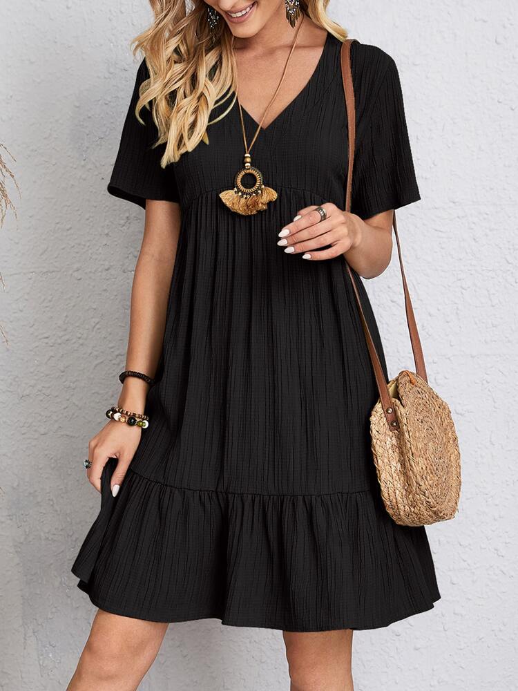 2022 cross-border foreign trade European and American women's clothing Amazon hot summer loose casual short-sleeved waist elegant dress