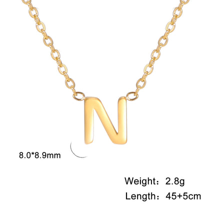 Hot selling 26 letters welded gold 18k real gold electroplated non-fading jewelry 304 material stainless steel necklace