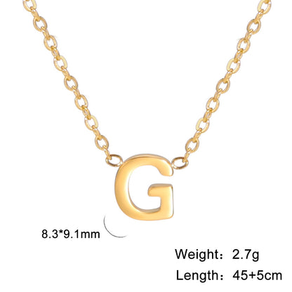 Hot selling 26 letters welded gold 18k real gold electroplated non-fading jewelry 304 material stainless steel necklace